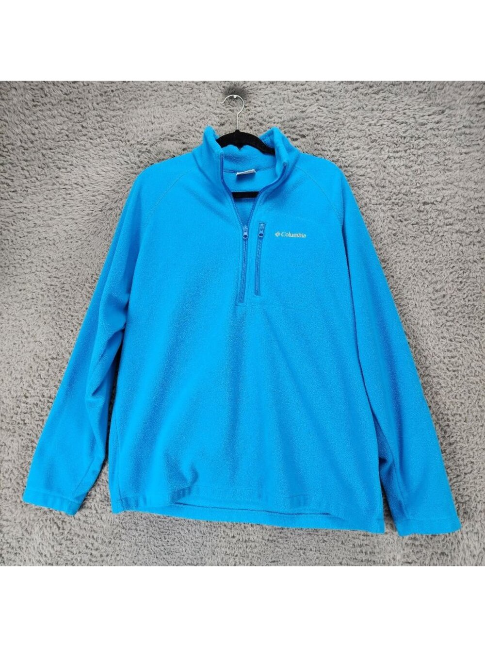 Columbia Shirt Mens XL Blue Fleece Long Sleeve Half Zip Pullover Sweatshirt
